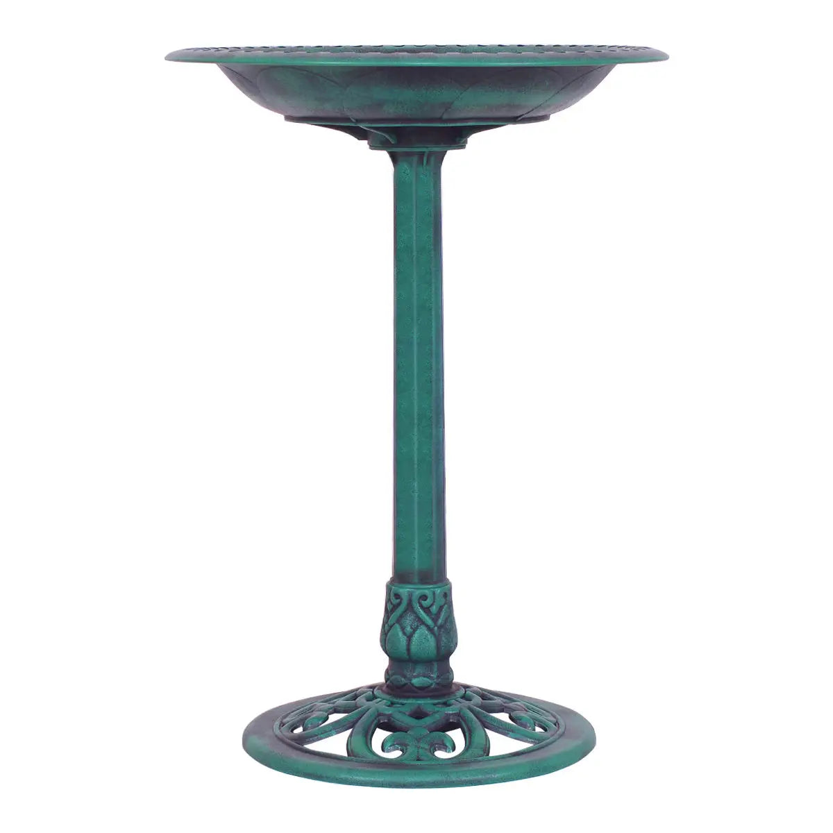 Green Pedestal Bird Bath