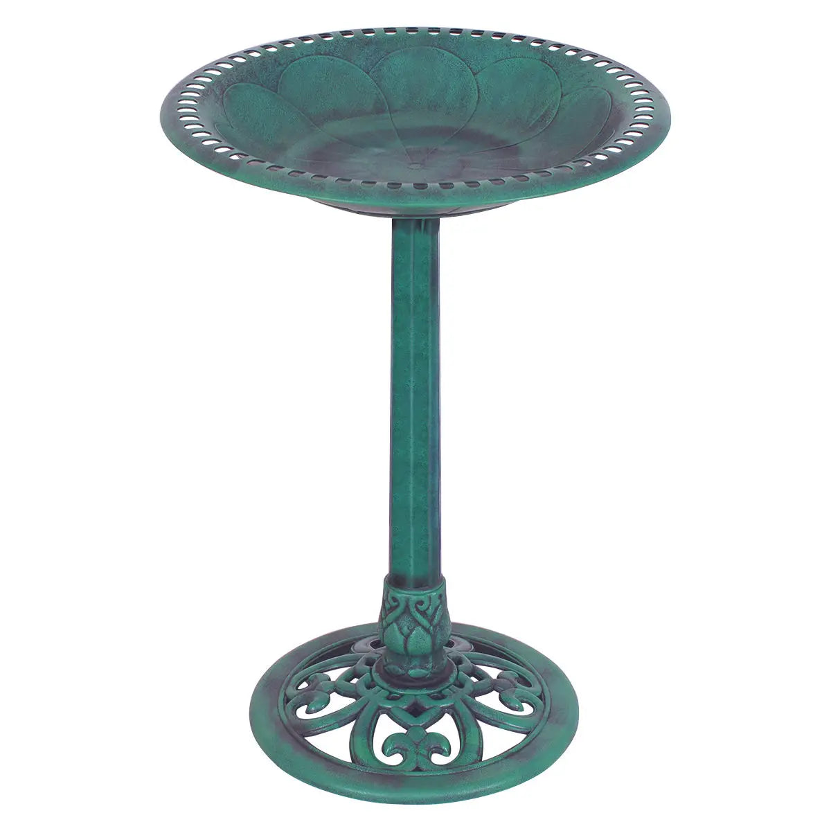 Green Pedestal Bird Bath